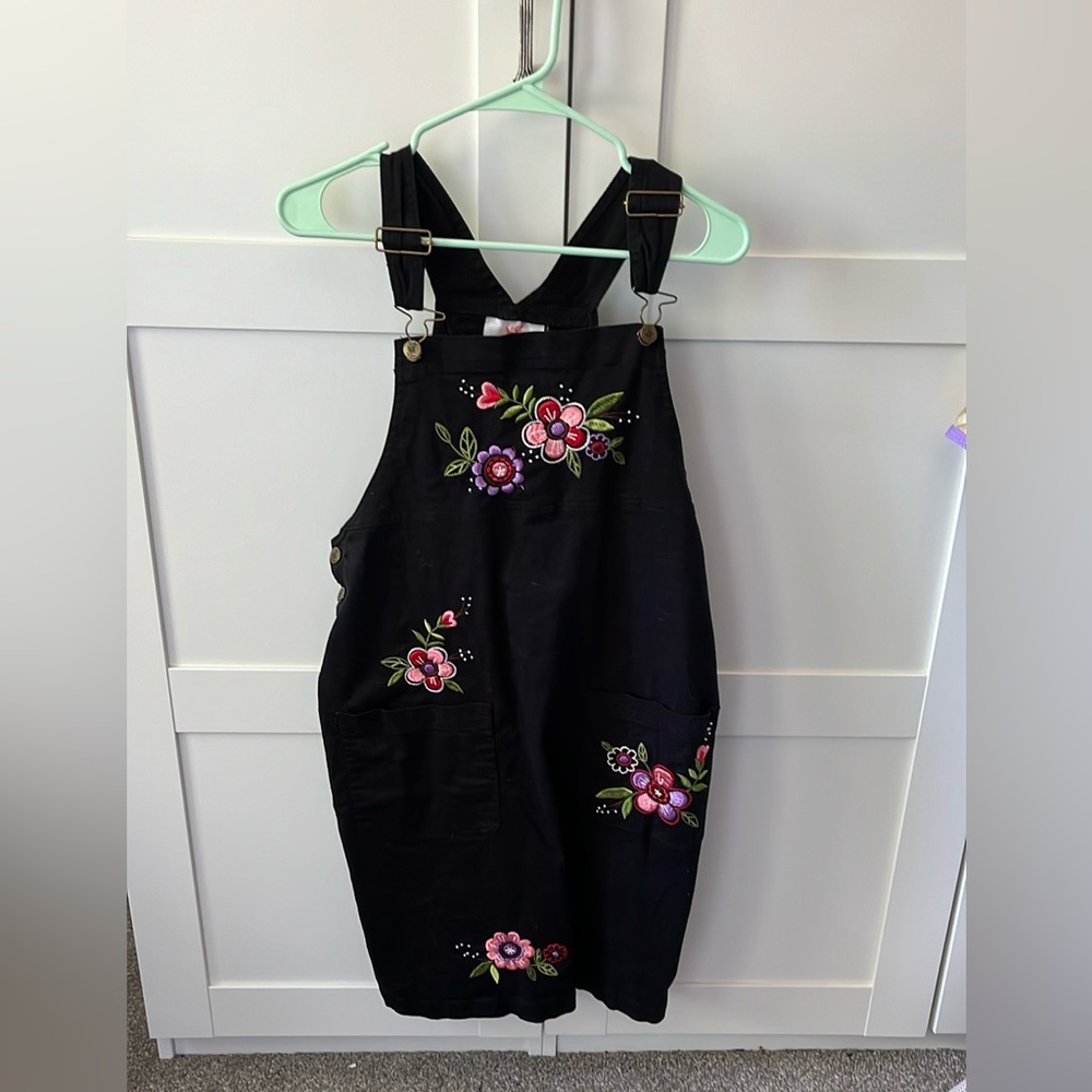 Quacker factory embroidered coveralls dress